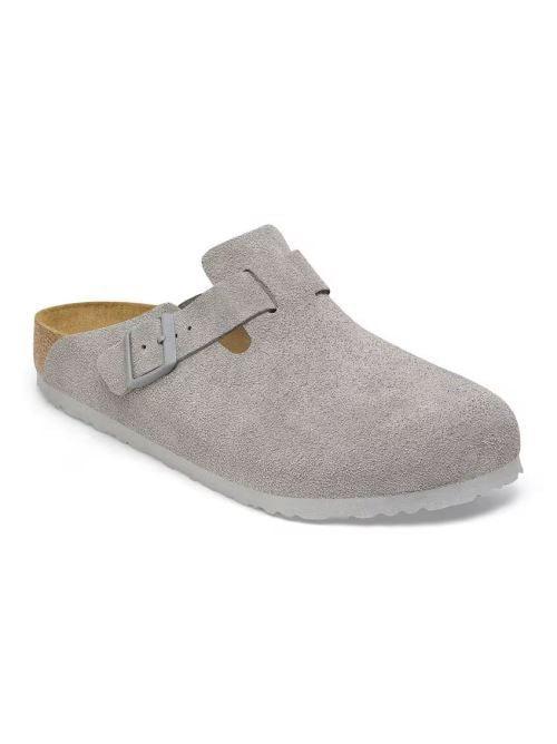 Sabot in suede BOSTON 1027688 STONE COIN BIRKENSTOCK Stone coin 