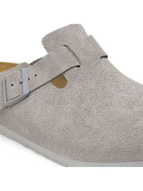 Sabot in suede BOSTON 1027688 STONE COIN BIRKENSTOCK Stone coin 