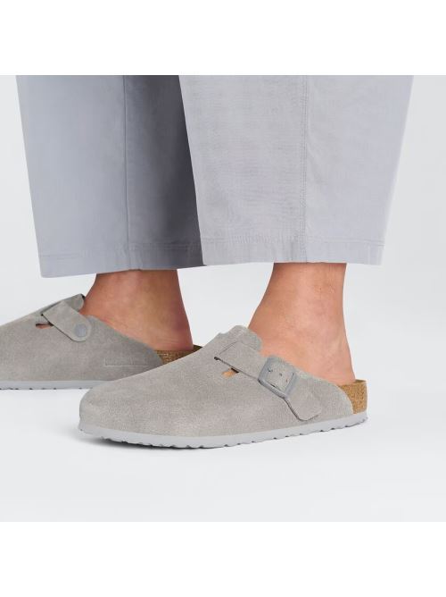 Sabot in suede BOSTON 1027688 STONE COIN BIRKENSTOCK Stone coin 
