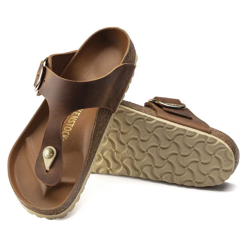 Infradito in pelle GIZEH BIG BUCKLE 1018745 COGNAC BIRKENSTOCK Cognac 