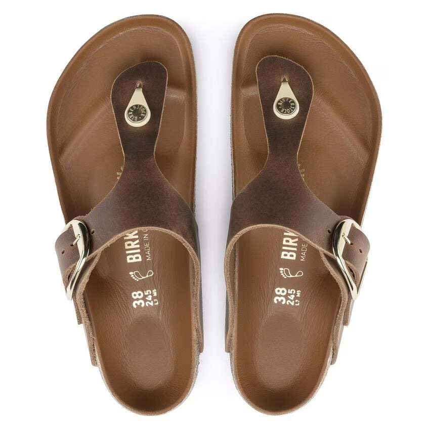 Infradito in pelle GIZEH BIG BUCKLE 1018745 COGNAC BIRKENSTOCK Cognac 