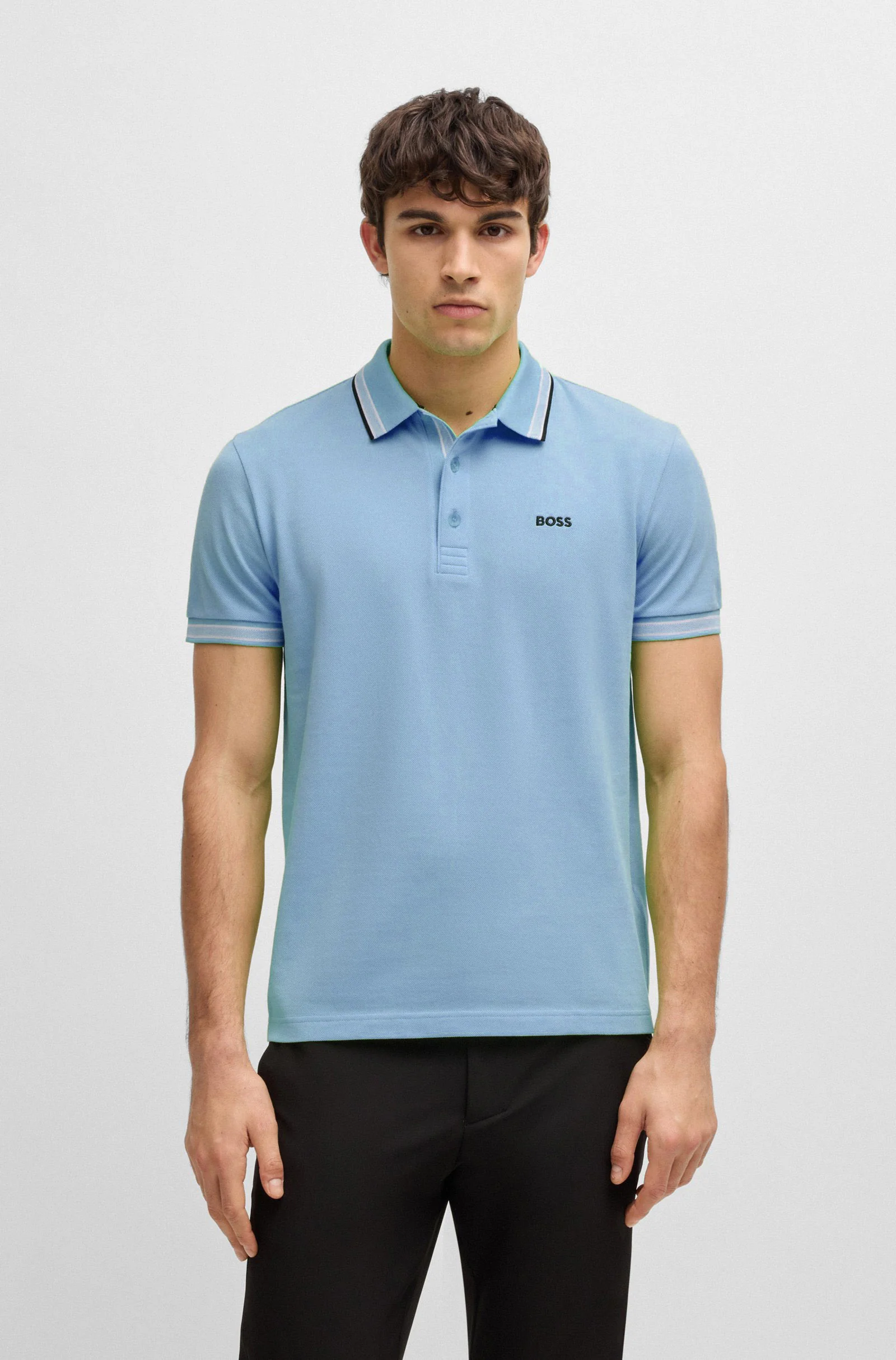 Polo manica corta 50469055 10241663 01 430 BOSS Bright blue 