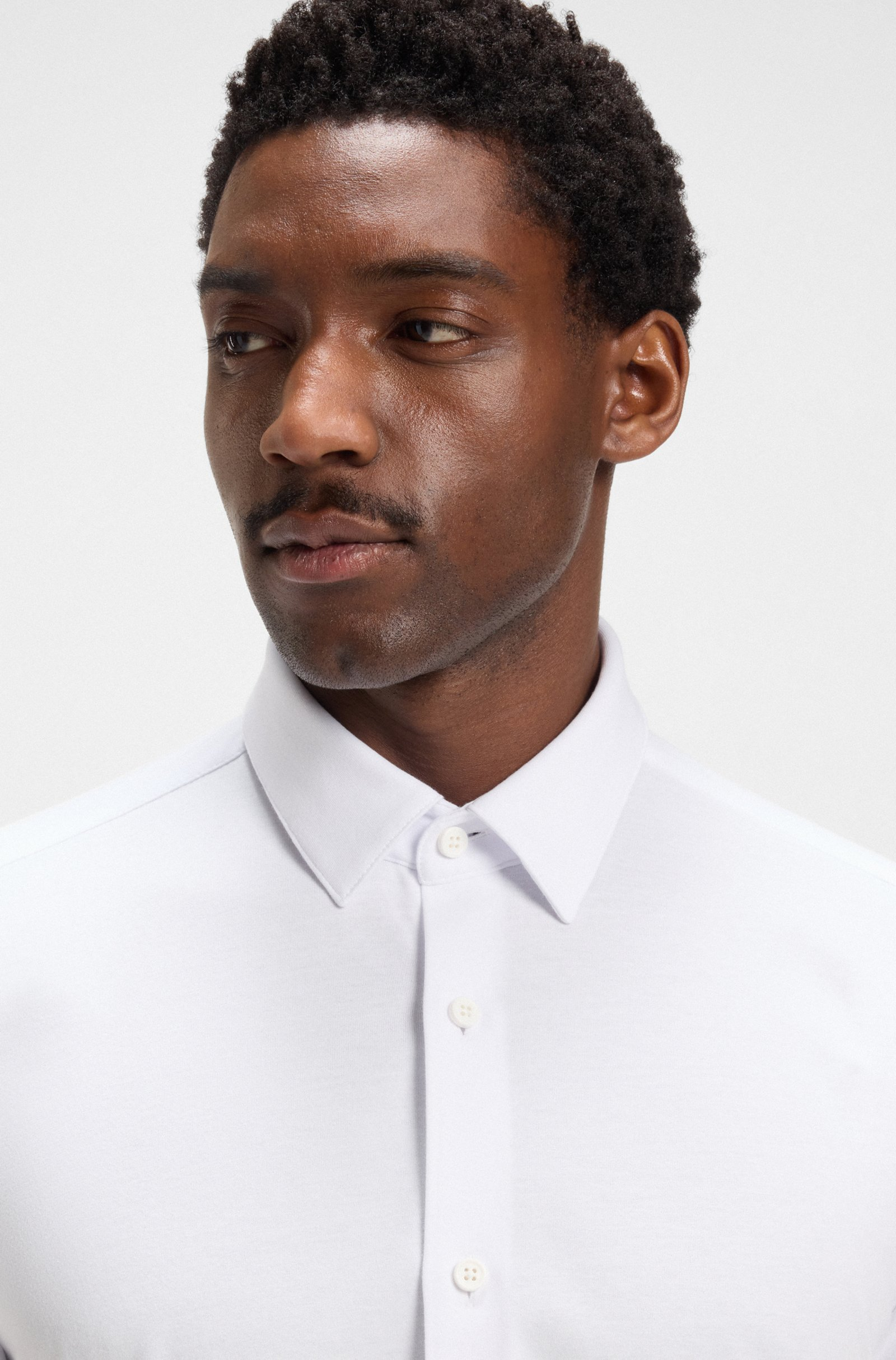 Camicia in jersey 50474283 10239269 01 100 BOSS White 