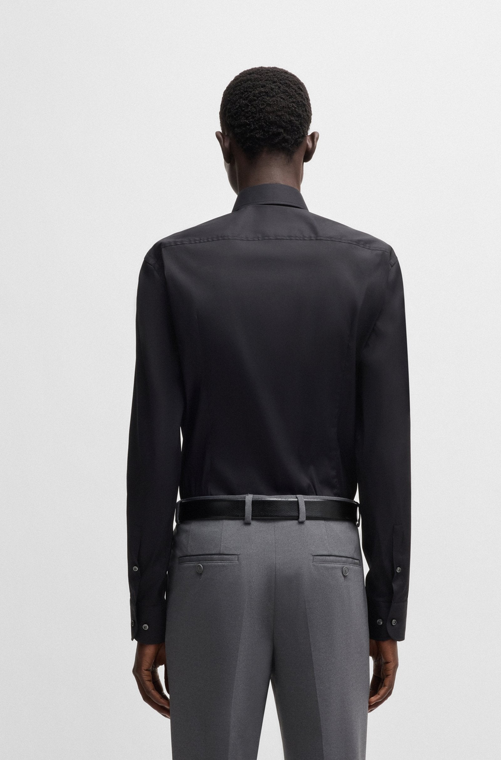Camicia slim fit in cotone elasticizzato 50479915 10151300 03 001 BOSS Black 