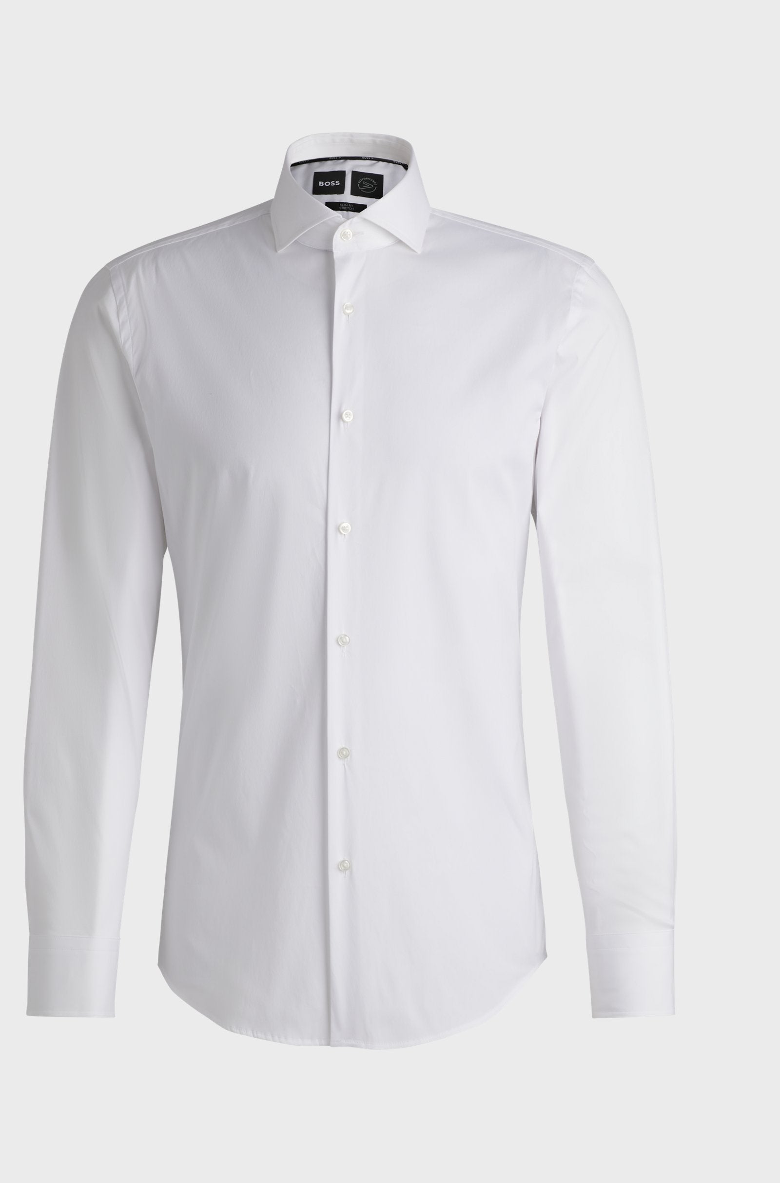 Camicia slim fit in cotone elasticizzato 50479915 10151300 03 100 BOSS White 