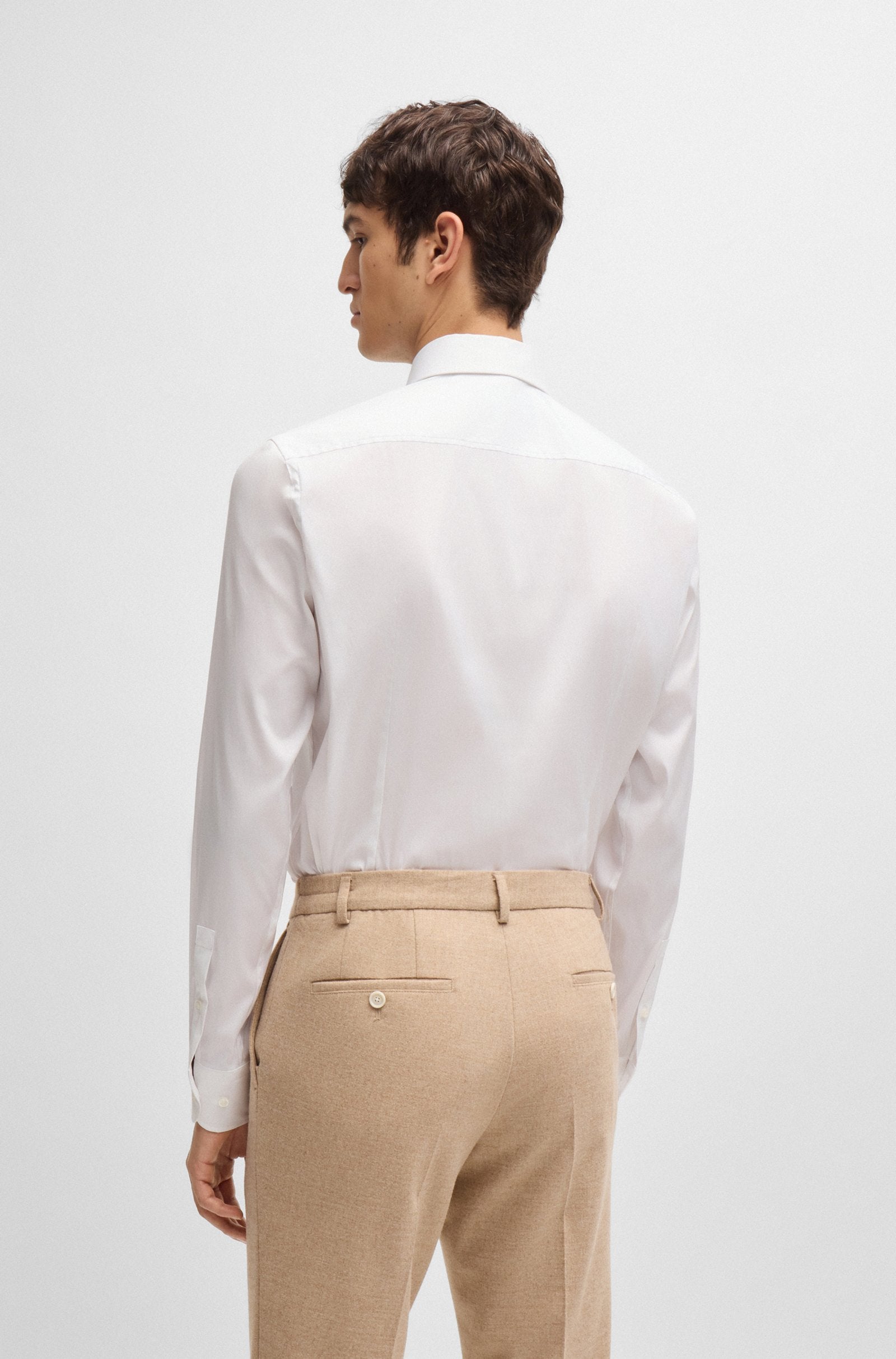 Camicia slim fit in cotone elasticizzato 50479915 10151300 03 100 BOSS White 