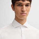 Camicia slim fit in cotone elasticizzato 50479915 10151300 03 100 BOSS White 