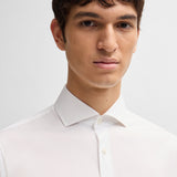 Camicia slim fit in cotone elasticizzato 50479915 10151300 03 100 BOSS White 
