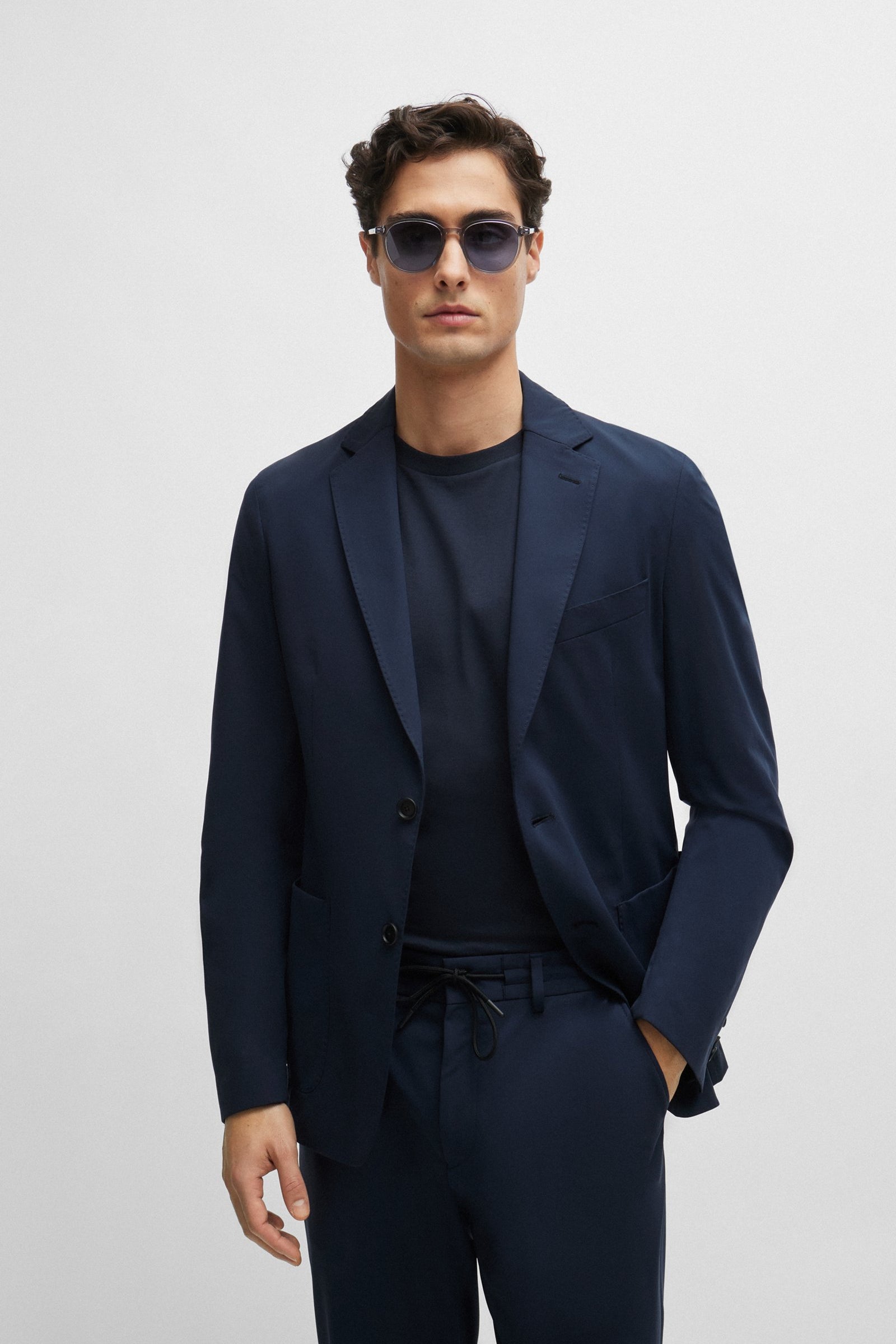 Giacca slim fit in jersey 50502488 10245125 01 404 BOSS Blue 