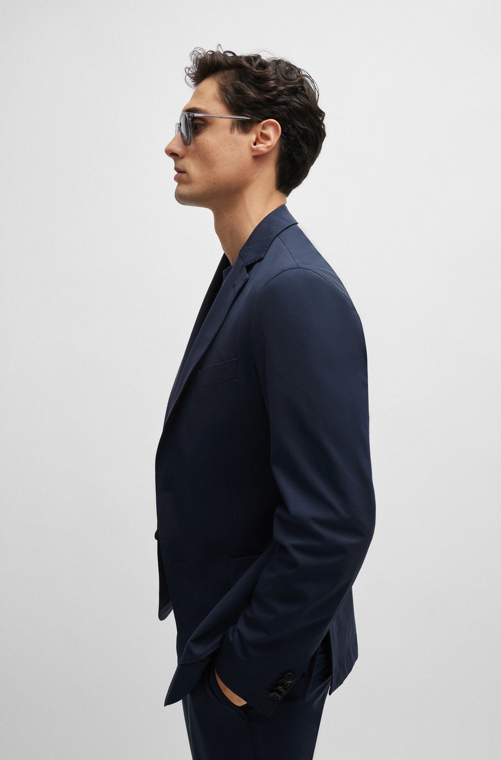 Giacca slim fit in jersey 50502488 10245125 01 404 BOSS Blue 