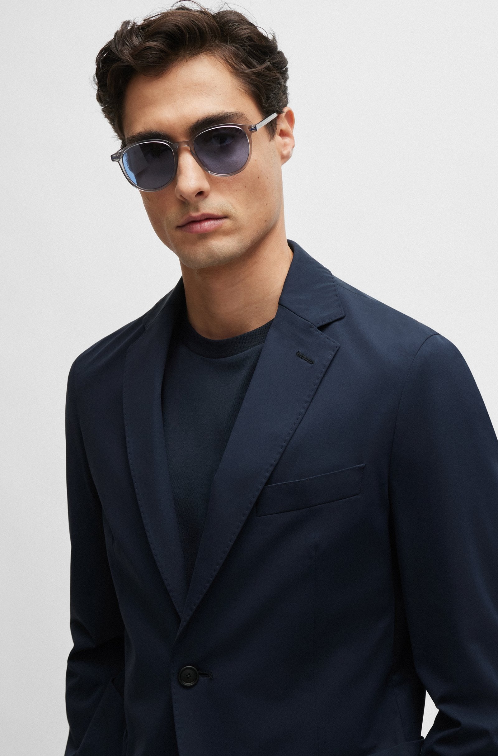 Giacca slim fit in jersey 50502488 10245125 01 404 BOSS Blue 