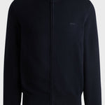 Cardigan in cotone con zip e logo ricamato 50505998 10255178 01 404 BOSS Dark blue 