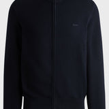 Cardigan in cotone con zip e logo ricamato 50505998 10255178 01 404 BOSS Dark blue 