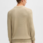 Maglia girocollo in cotone 50506022 10255187 01 275 BOSS Light beige 