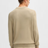 Maglia girocollo in cotone 50506022 10255187 01 275 BOSS Light beige 