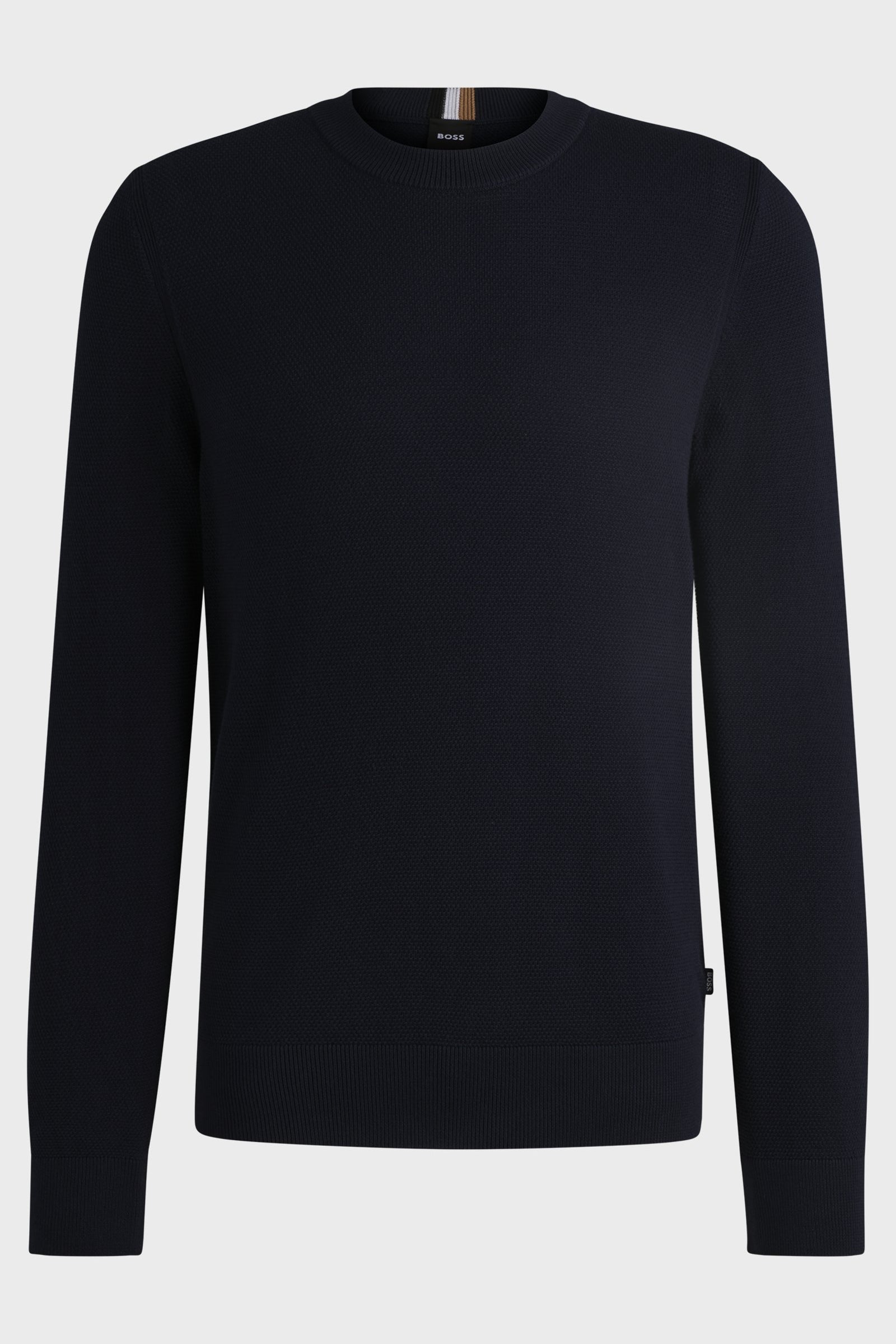 Maglia girocollo in cotone 50506022 10255187 01 404 BOSS Dark blue 
