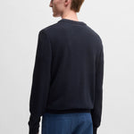 Maglia girocollo in cotone 50506022 10255187 01 404 BOSS Dark blue 