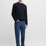 Maglia girocollo in cotone 50506022 10255187 01 404 BOSS Dark blue 