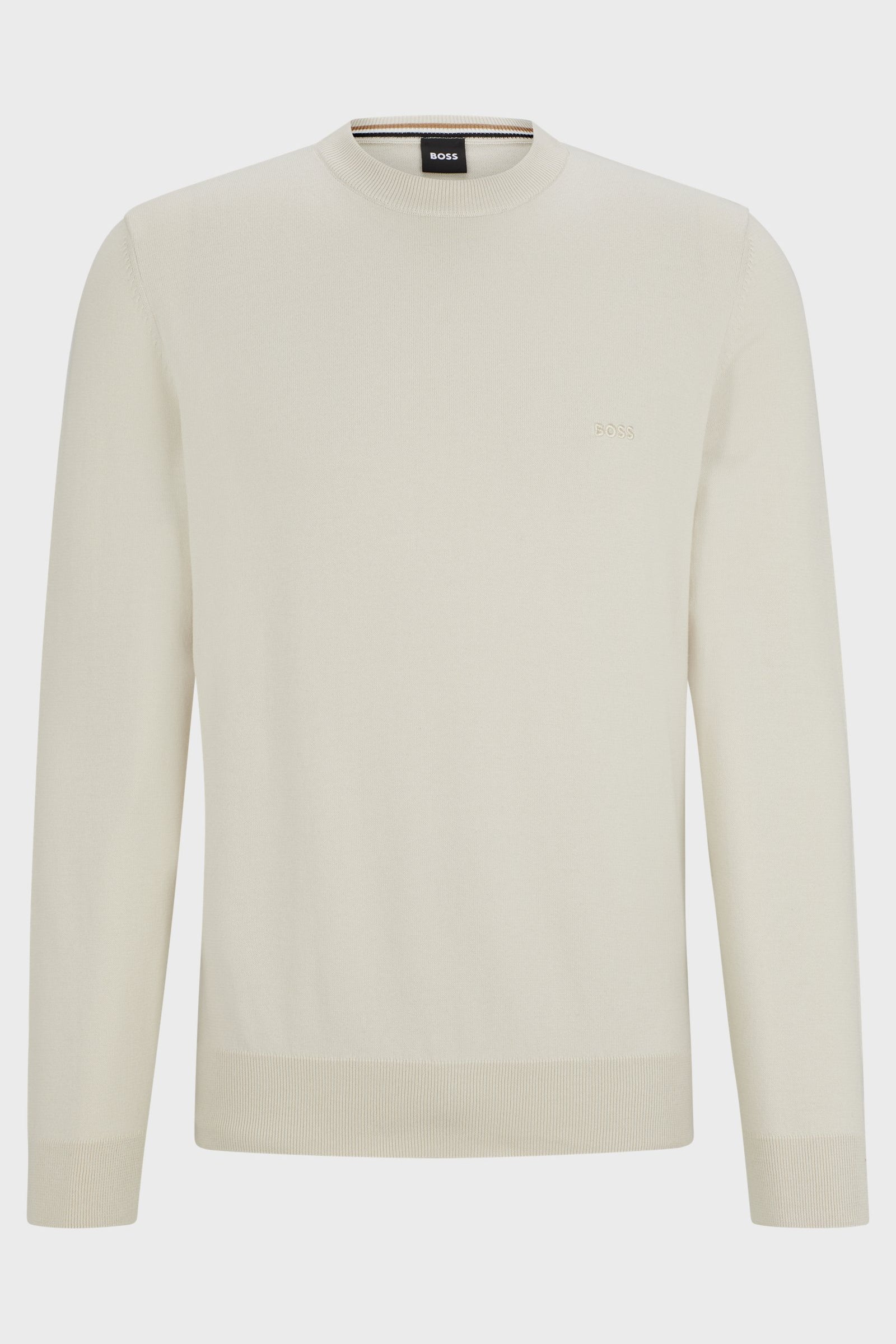 Maglia girocollo in cotone 50506023 10255186 01 131 BOSS Open white 