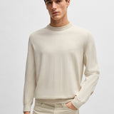 Maglia girocollo in cotone 50506023 10255186 01 131 BOSS Open white 