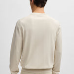 Maglia girocollo in cotone 50506023 10255186 01 131 BOSS Open white 