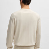 Maglia girocollo in cotone 50506023 10255186 01 131 BOSS Open white 