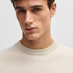 Maglia girocollo in cotone 50506023 10255186 01 131 BOSS Open white 