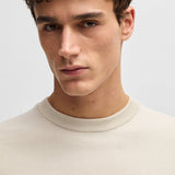 Maglia girocollo in cotone 50506023 10255186 01 131 BOSS Open white 