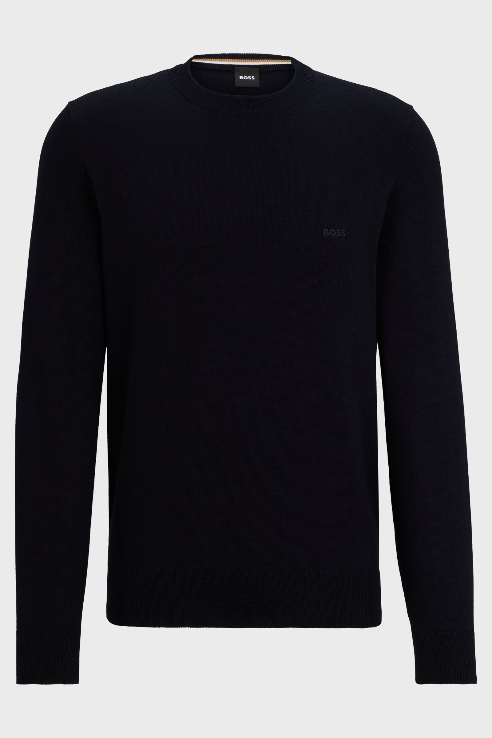 Maglia girocollo in cotone 50506023 10255186 01 404 BOSS Dark blue 