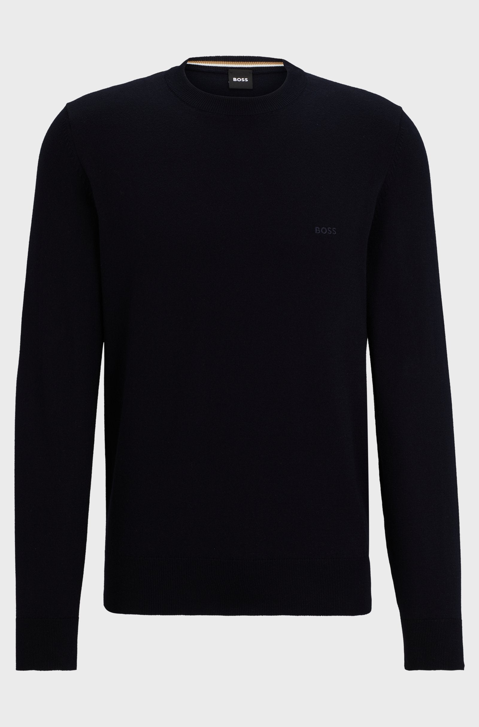 Maglia girocollo in cotone 50506023 10255186 01 404 BOSS Dark blue 