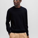 Maglia girocollo in cotone 50506023 10255186 01 404 BOSS Dark blue 