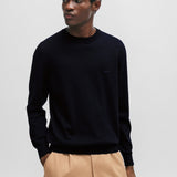 Maglia girocollo in cotone 50506023 10255186 01 404 BOSS Dark blue 