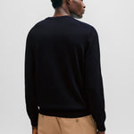 Maglia girocollo in cotone 50506023 10255186 01 404 BOSS Dark blue 
