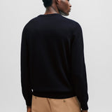 Maglia girocollo in cotone 50506023 10255186 01 404 BOSS Dark blue 