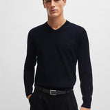 Maglia scollo a V 50506042 10255193 01 404 BOSS Dark blue 