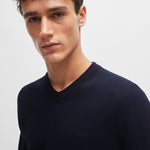 Maglia scollo a V 50506042 10255193 01 404 BOSS Dark blue 