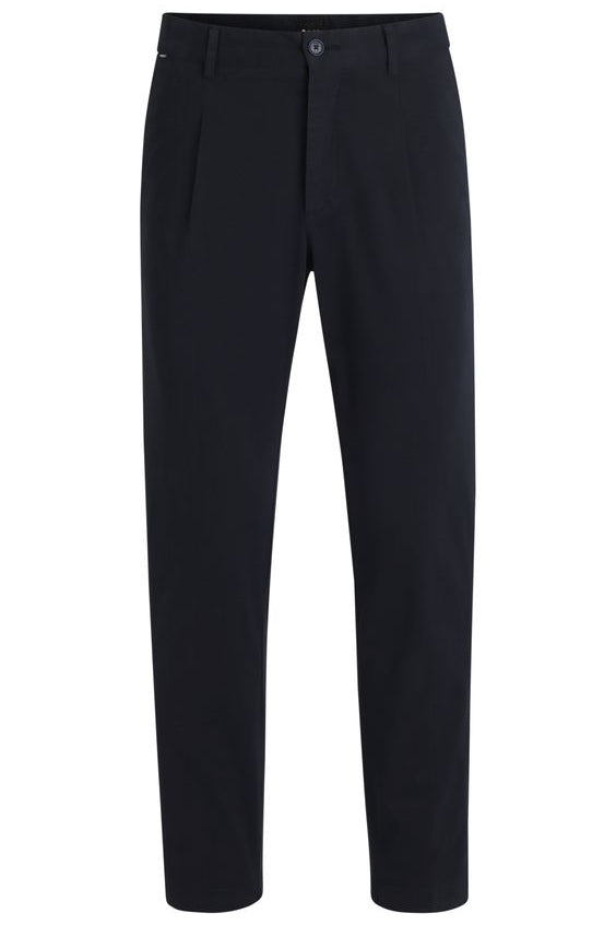 Pantalone in cotone con pinces 50524390 10248208 01 404 BOSS Dark blue 