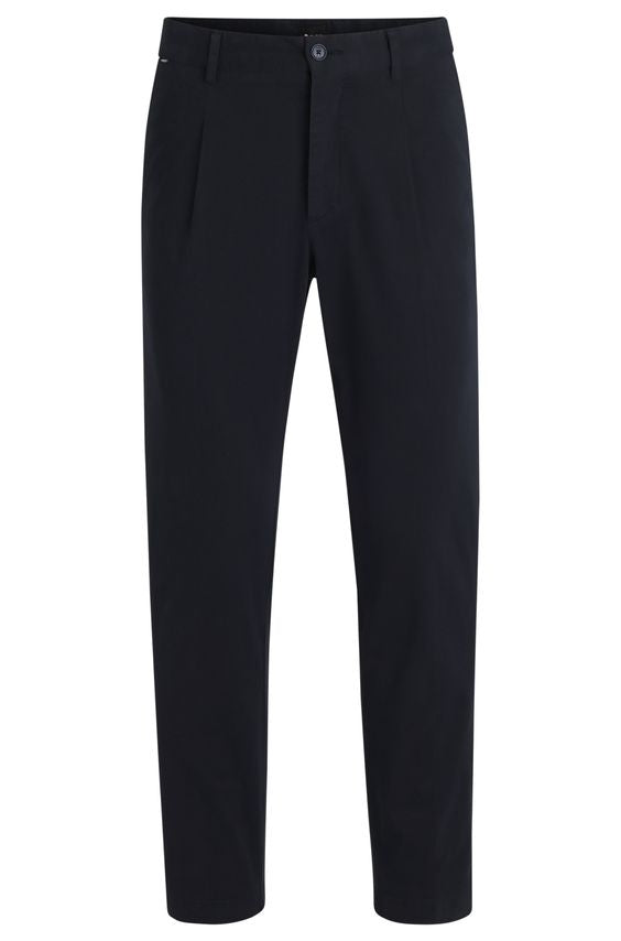 Pantalone in cotone con pinces 50524390 10248208 01 404 BOSS Dark blue 