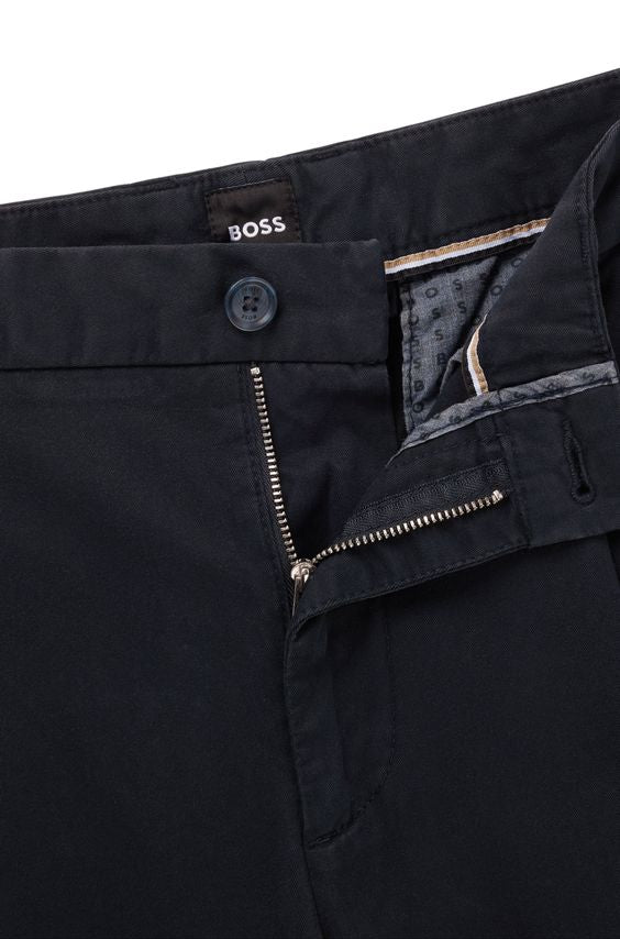 Pantalone in cotone con pinces 50524390 10248208 01 404 BOSS Dark blue 