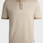 Polo in cotone mercerizzato con micromotivo 50532246 10269508 01 275 BOSS Light beige 