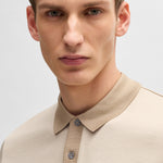 Polo in cotone mercerizzato con micromotivo 50532246 10269508 01 275 BOSS Light beige 