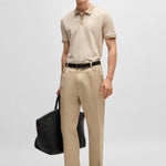 Polo in cotone mercerizzato con micromotivo 50532246 10269508 01 275 BOSS Light beige 