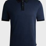 Polo in cotone mercerizzato con micromotivo 50532246 10269508 01 404 BOSS Dark blue 