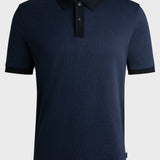 Polo in cotone mercerizzato con micromotivo 50532246 10269508 01 404 BOSS Dark blue 