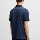 Polo in cotone mercerizzato con micromotivo 50532246 10269508 01 404 BOSS Dark blue 