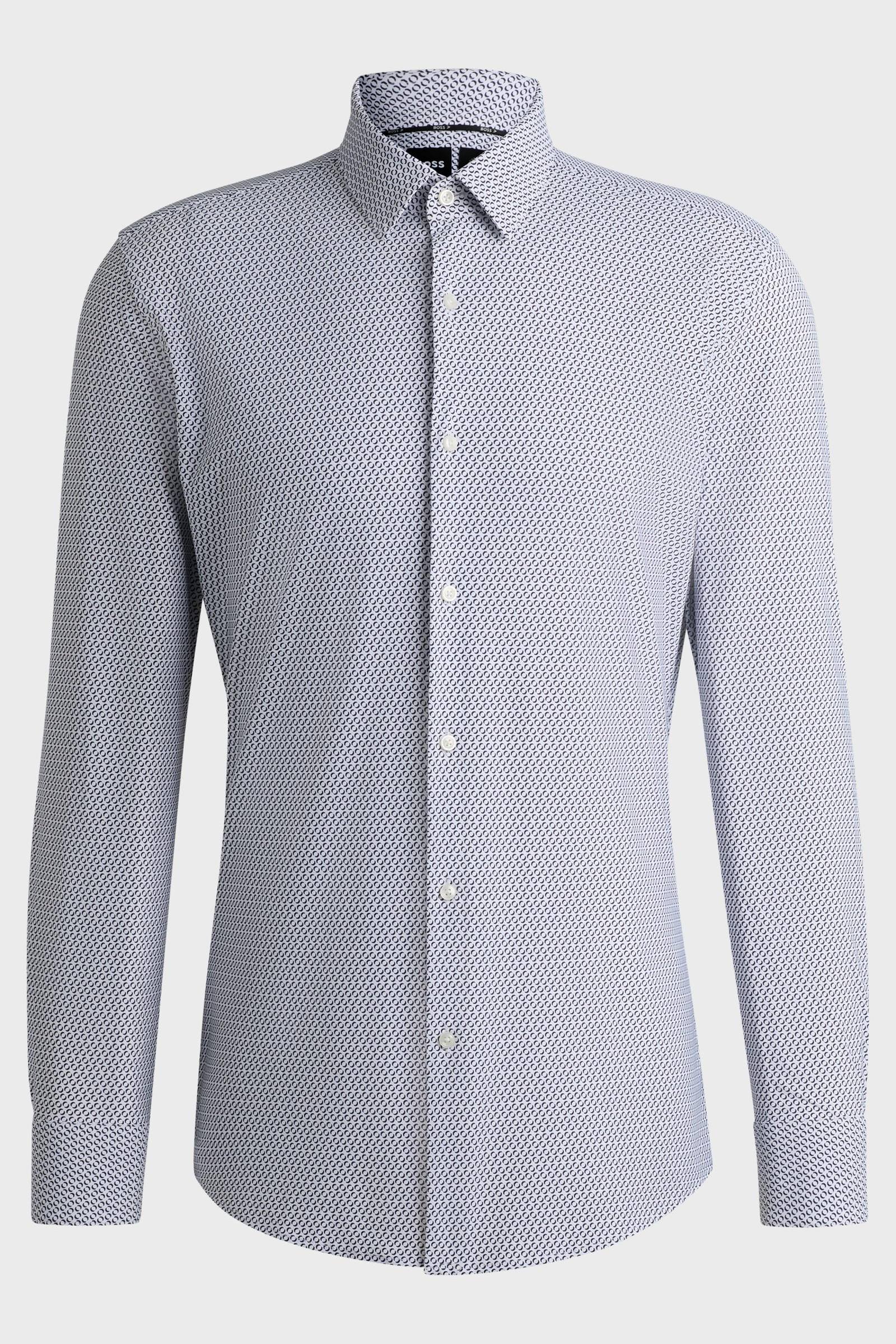 Camicia slim fit in tessuto elasticizzato 50539392 10270753 450 BOSS Dark blue 