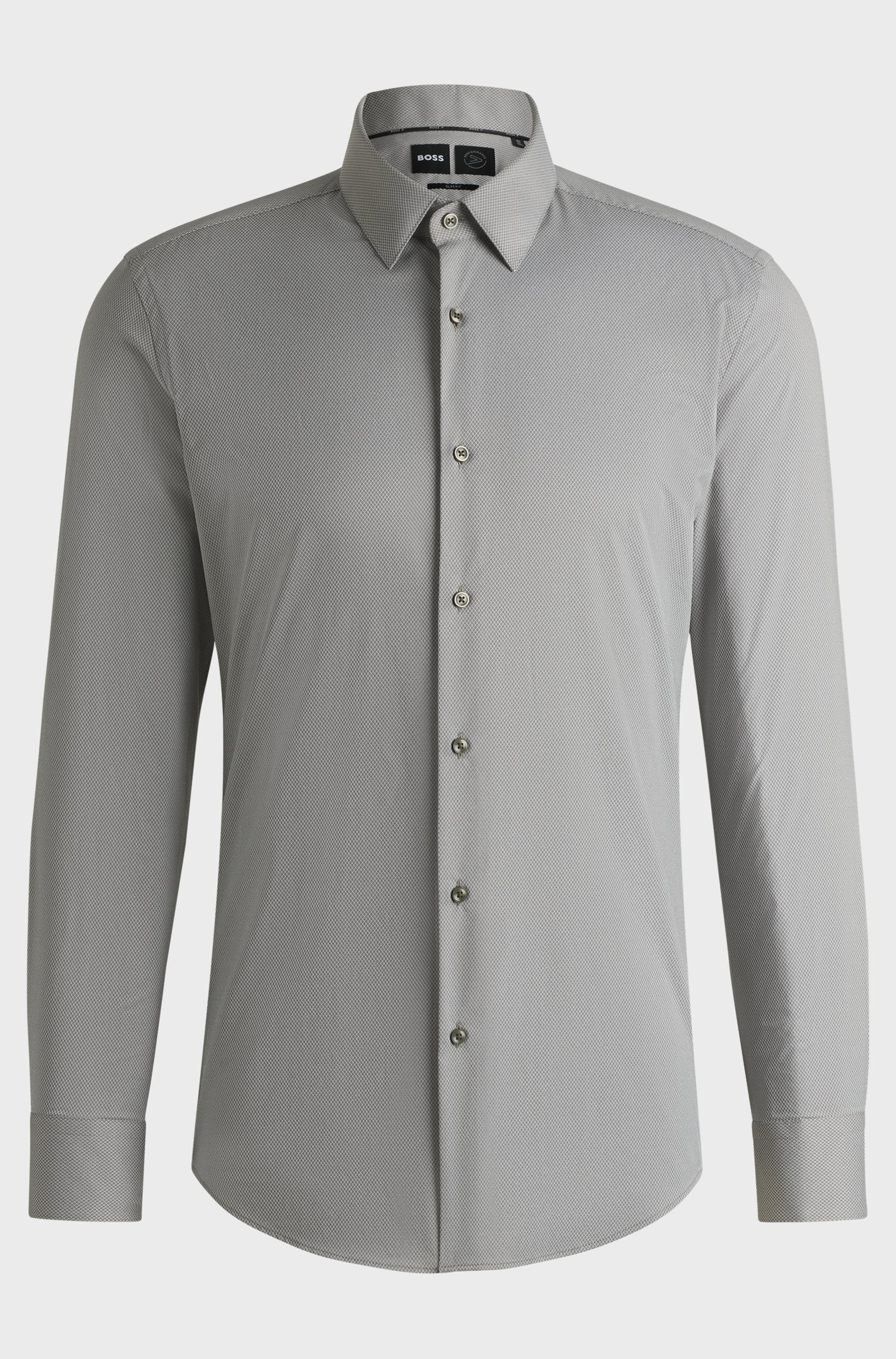 Camicia in microfibra slim 50539403 10270763 01 404 BOSS Dark blue 