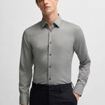 Camicia in microfibra slim 50539403 10270763 01 404 BOSS Dark blue 