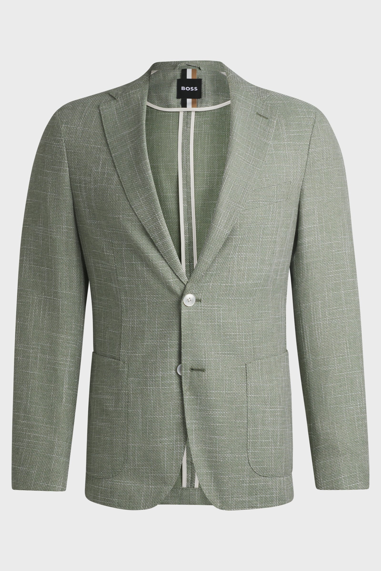 Giacca slim fit con tessutto micromotivo 50540742 10271168 01 311 BOSS Medium green 