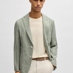 Giacca slim fit con tessutto micromotivo 50540742 10271168 01 311 BOSS Medium green 